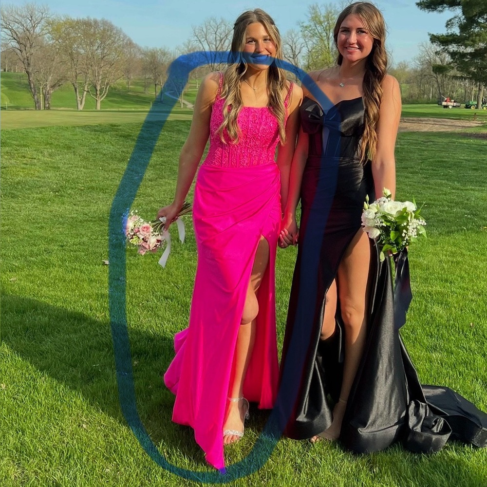 Hot pink prom dress